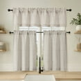 thumbnail image 2 of OVZME Judy Linen Valance Curtain with Rod Pocket, Light Filtering Short Curtain for Kitchen Bathroom & Basement Windows, 1 Panel, 60 x 12 Inches, 2 of 7