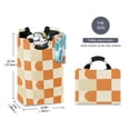 thumbnail image 2 of Yayeee Freestanding Laundry Hamper with Handle Collapsible Large Storage Basket for Clothes, Orange Checkered Pattern, 2 of 7