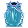 thumbnail image 5 of Alvivi Women's Shiny Metallic PVC Leather Crop Tank Tops Wet Look Sleeveless Blouse Vest Clubwear Colorful XXL, 5 of 6