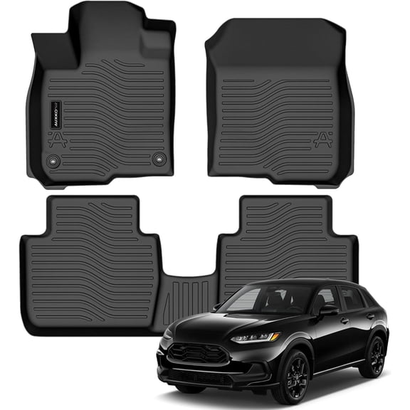 Auxko All Weather Floor Mats Fits for Honda HR-V 2023 2024 2025 2026 TPE Rubber Liners HRV Accessories All Season Guard Odorless Anti-Slip Mats for 1st & 2nd Row