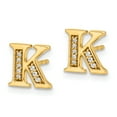thumbnail image 2 of 14k Diamond Initial K Earrings 14k Yellow Gold Earrings, 2 of 3