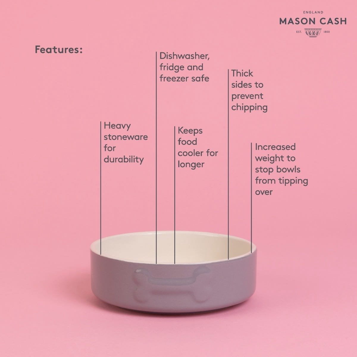 Mason Cash Ceramic Dog Bowl, 15 cm