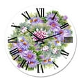 thumbnail image 2 of Designart 'Bouquet With Purple Chrysanthemums And Daisies' Traditional Wall Clock, 2 of 5