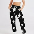thumbnail image 2 of GA WEIHUA Clearance Sale,High Waisted Sweatpant for Women Star Printed Casual Athletic Pants with Pockets Lightweight Cargo Joggers(Black,XX-Large), 2 of 5