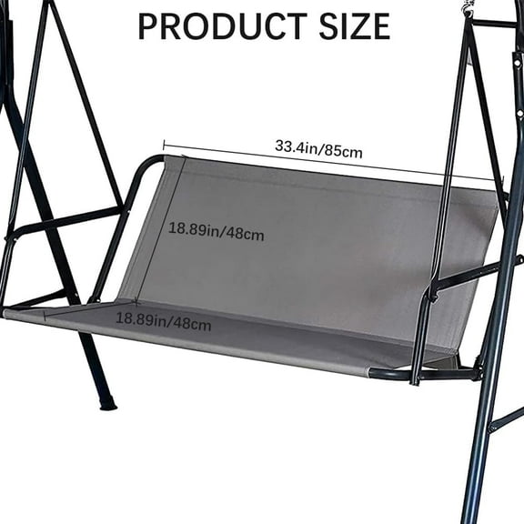 Swing Seat Cover Replacement 600D Thickened Oxford Cloth Swing Chair Bench Cover Waterproof Porch Patio Swing Cushion Cover Replacement for Outdoor Garden Yard Swings Silver 33x18.9x18.9in