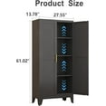 thumbnail image 3 of Metal Storage Cabinet with Doors and Shelves, 61.02" Tall Kitchen Pantry Storage Cabinet for Food, Large Freestanding Pantry Closet for Kitchen, Dining Room, Living Room (Black), 3 of 7