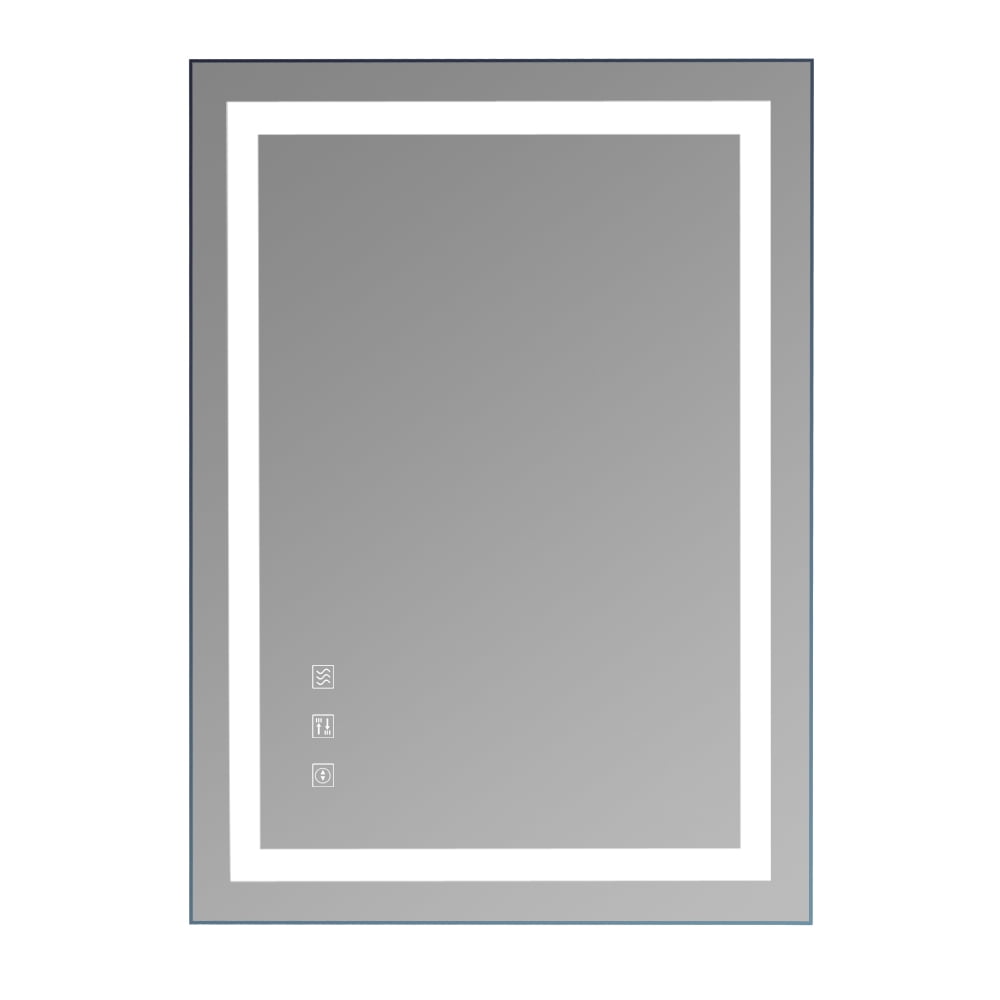 Kepooman 32*24" Square Touch LED Bathroom Mirror, Tricolor Dimming Lights Kepooman 32*24" Square Touch LED Bathroom Mirror, Tricolor Dimming Lights