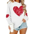 thumbnail image 4 of Leopard Valentines Tops Sweatshirt Womens Love Heart Elbow Patch Shirts Crew Neck Pullover Long Sleeve Oversized Blouse Tops Valentines Day Sweater Shirt, 4 of 7