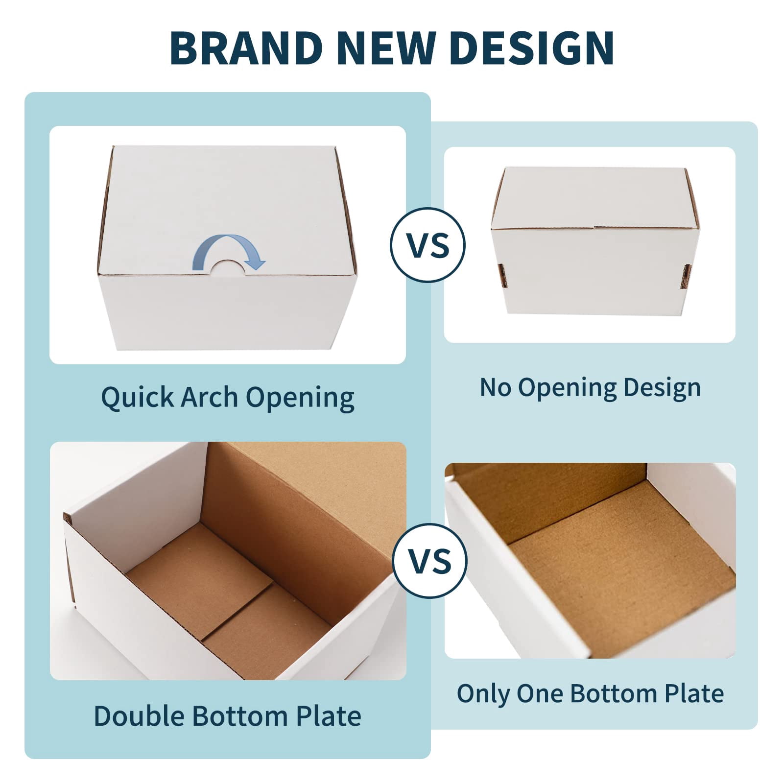 8x6x4 Small Shipping Boxes Set of 20, White Corrugated Cardboard Box for Small Business