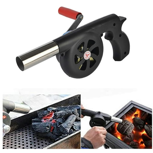 Ventilador manual para barbacoa, ventilador portátil con manivela para barbacoa, picnic, camping, senderismo, herramienta de cocina
