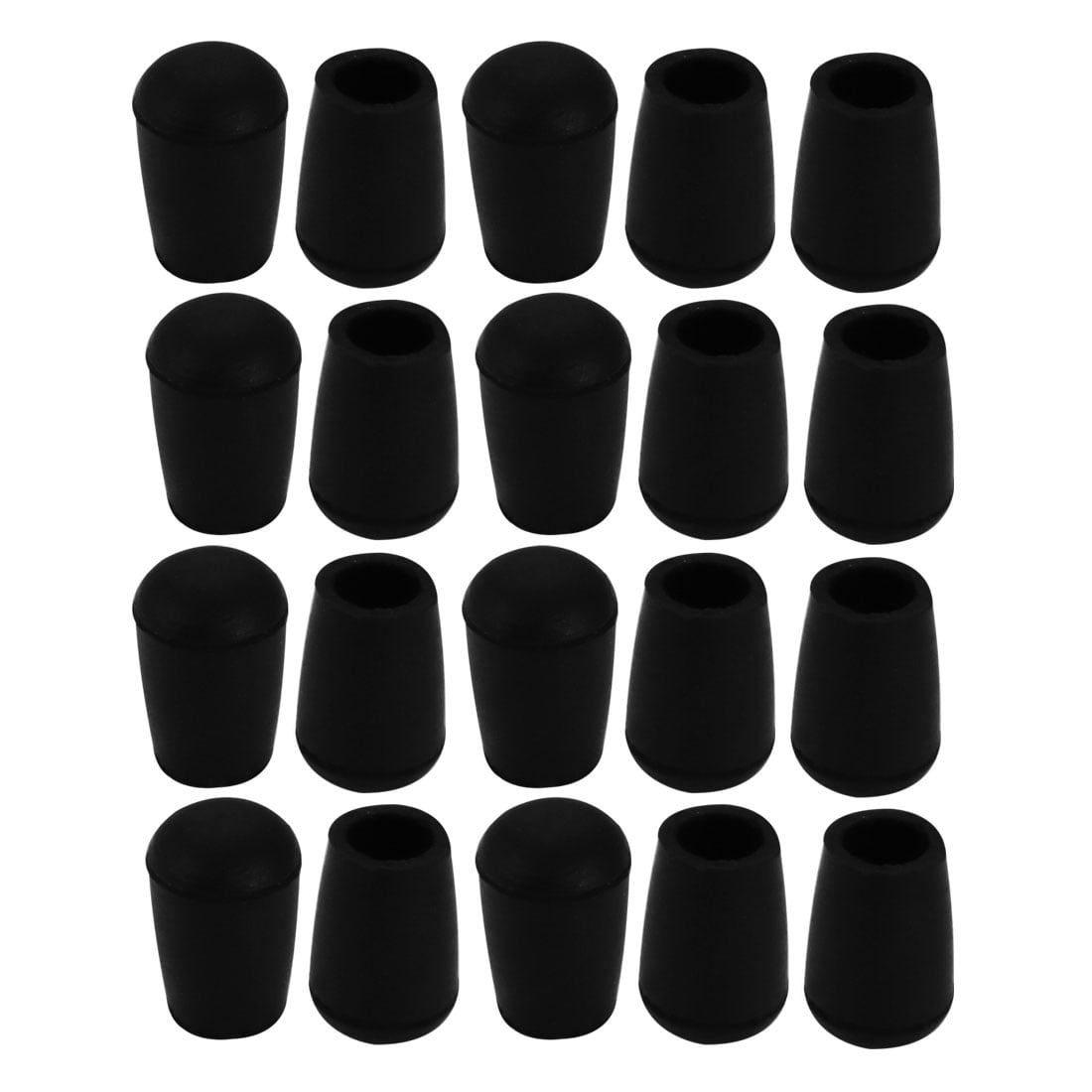 20PCS Black Chair Couch Table Rubber Furniture Leg End Caps 8mm inner Dia N3 