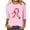 Pink, variant on LYXSSBYX 3/4 Length Sleeve Womens Tops Women's Fashion Printed T-shirt 3/4 Sleeves Blouse Round Neck Casual Tops