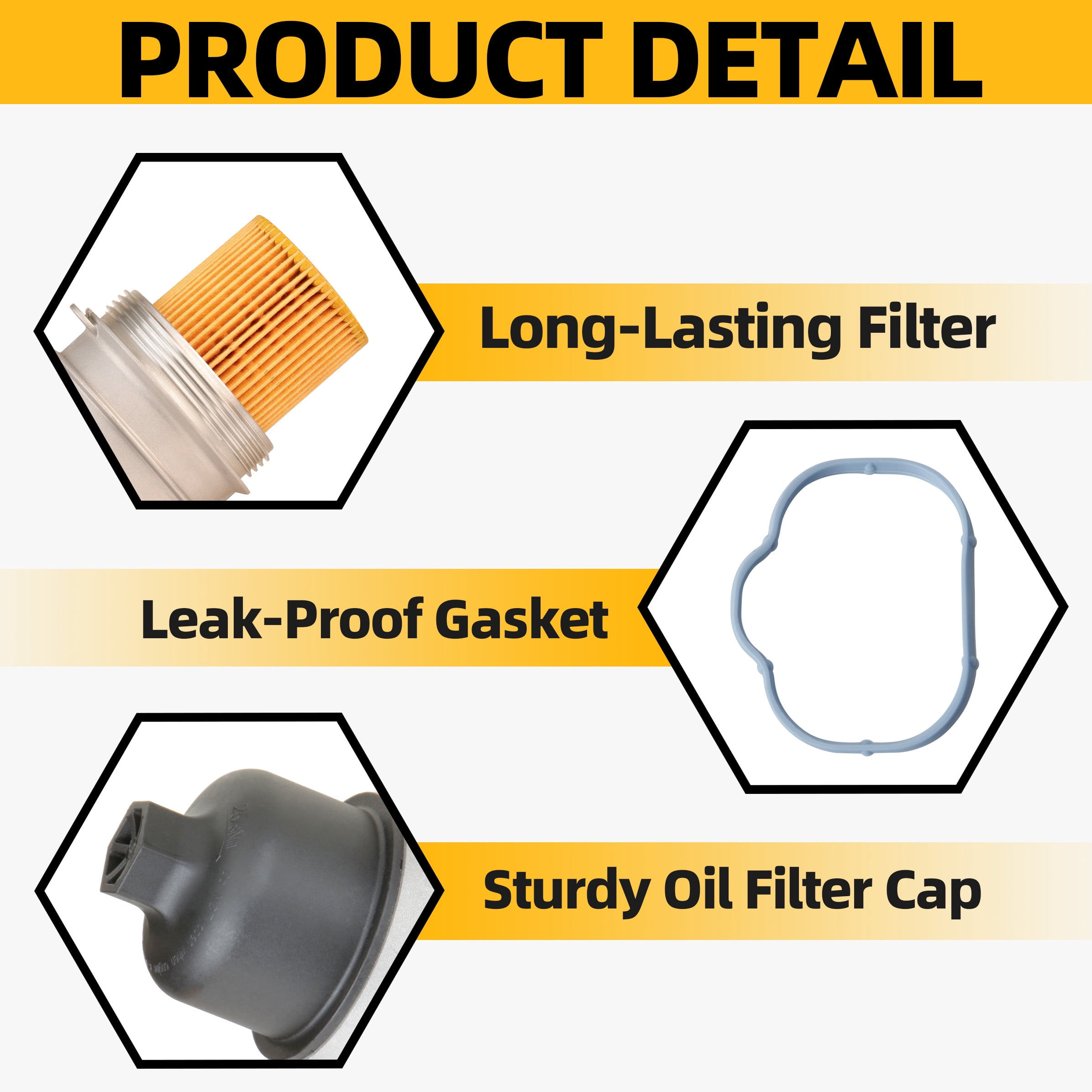 MITZONE Aluminum Oil Cooler Filter Housing Assy with Gaskets and Sensors Compatible with 2011-2024 Ram 1500 ProMaster Chrysler Charger Challenger 3.6L
