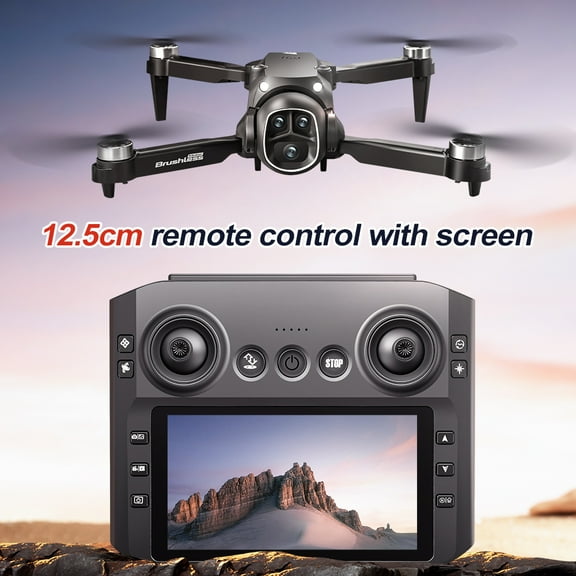 6K Dual Camera Foldable Drone with 4.3" Screen Remote, Brushless Motors, Optical Flow, Altitude Hold, 360° Flip, 3 Speed Modes, 2 Batteries, Long Flight Time FPV Quadcopter for Beginners & Adults