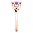 thumbnail image 3 of Clara Pucci 14K Rose Gold 1.72ct Amethyst Three-Stone Ring for Women, 3 of 8