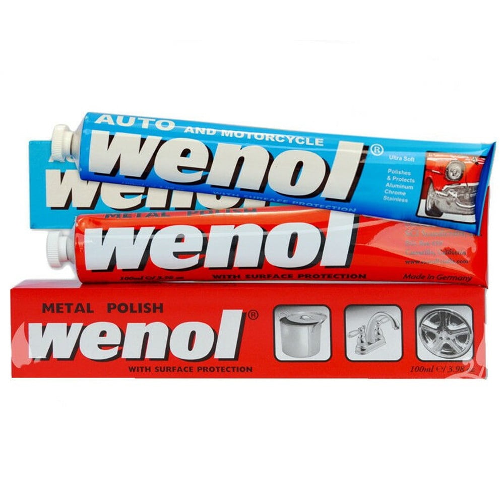 Wenol Metal Cleaner and Polish Kit, Red and Blue Tube