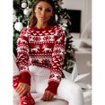 thumbnail image 3 of Yesfashion Women's Ugly Christmas Sweaters Snowflake Reindeer Long Sleeve Knit Xmas Sweater Pullover Tops, 3 of 6