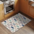 thumbnail image 3 of Rectangle Area Rug 2x3ft, Farm Teal Leaf Retro Linen Non-Shedding Washable Area Rug, Abstract Leaves Seamless Non Slip Low-Profile Rugs for Living Room, Bedroom Dining Room, 3 of 9