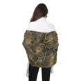 thumbnail image 4 of FORMRS Womens Scarf Winter Soft Long Big Warm Shawls Wrap Tassel Scarves, Black Flower Pattern, 4 of 9