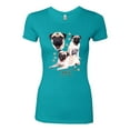 thumbnail image 2 of If It's Not a Pug It's Just a Dog Gift | Womens Dog Lover Slim Fit Junior Tee, Tahiti Blue, Large, 2 of 3