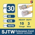 thumbnail image 2 of Cable de extensión EP de 30 pies iluminado para exteriores 10/3 SJTW 15A 125V, 2 of 7