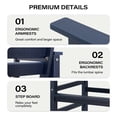 thumbnail image 4 of LAUSAINT HOME Outdoor Bar Chiars Set of 2, HDPE Wood Balcony Adirondack Chairs, Oversize Bar Height Chairs for Balcony, Garden, Poolside, Navy Blue, 4 of 8