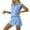 D684 Sky Blue, variant on Likimi Womens Two Piece Set Sleeveless Lapel Zipper Solid Color Top With High Waist Shorts Summer Breathable Soft Outfit Set Purple Size L