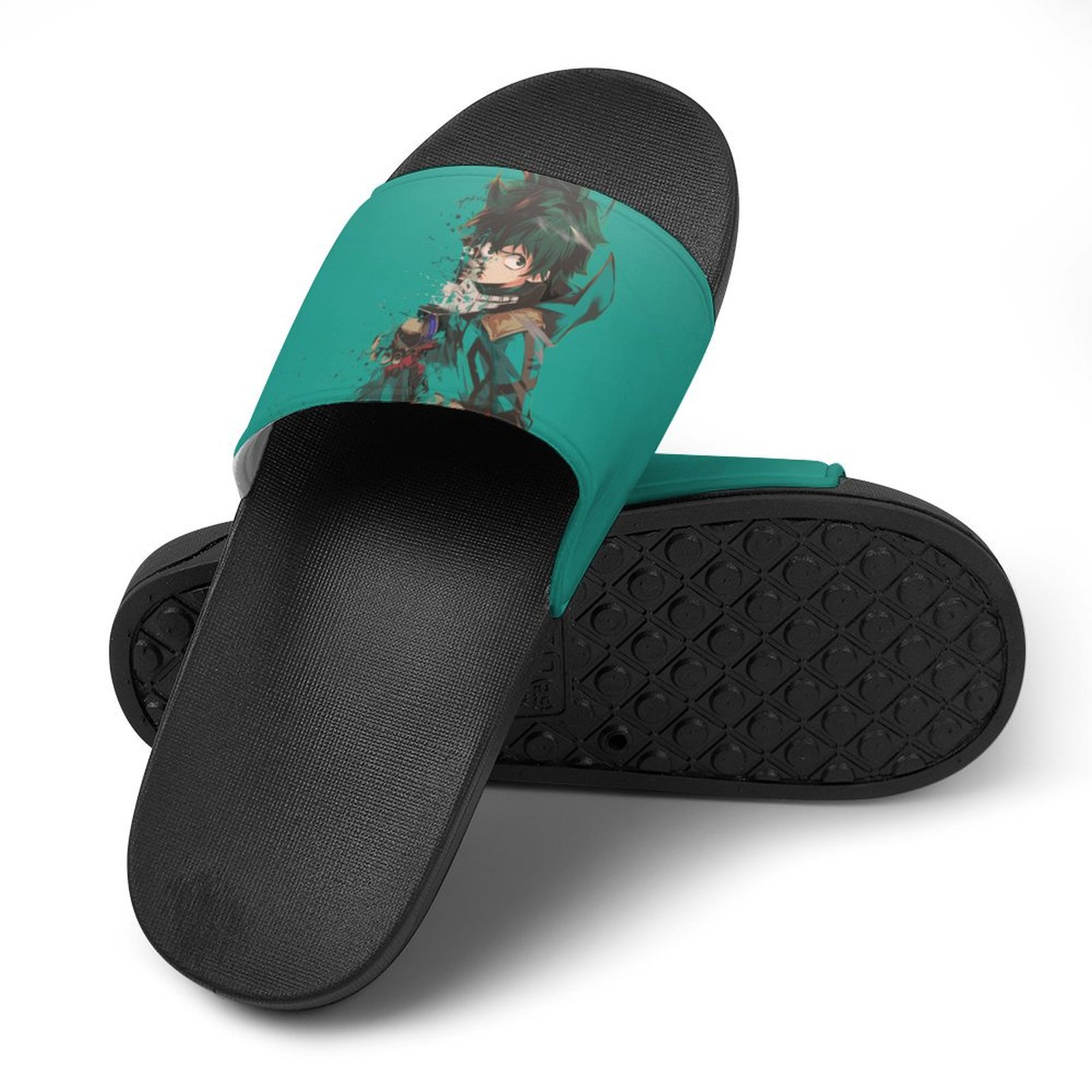 NWOB My Hero Academia Character Slide Sandals - Orange and Teal My Hero Academia Character Slides Sandals-Large (11/12  main image 2