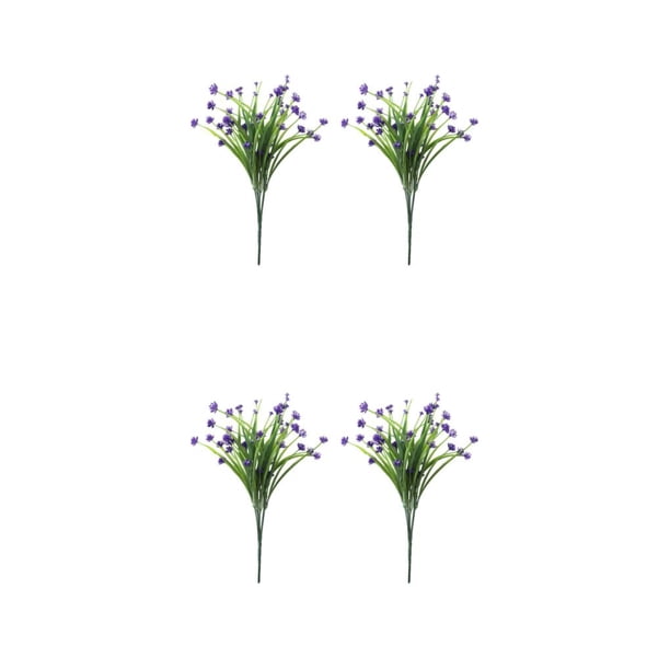 Naiovety 2 uds flores artificiales de plástico plantas de tallo largo falso ramo de imitación decoraciones de de interior decoración de Púrpura 2Conjunto