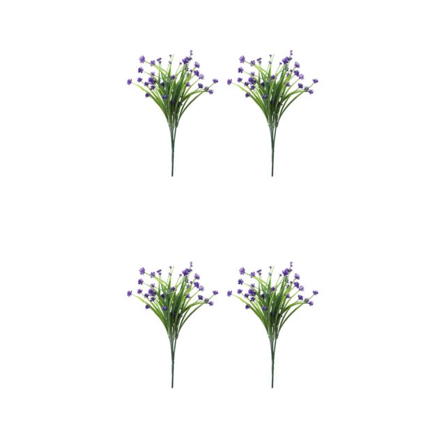 Naiovety 2 uds flores artificiales de plástico plantas de tallo largo falso ramo de imitación decoraciones de de interior decoración de Púrpura 2Conjunto
