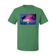 thumbnail image 2 of Wild Bobby, Jumping Whale During Beach Sunset, Animal Lover, Men Graphic Tees, Kelly, X-Large, 2 of 3