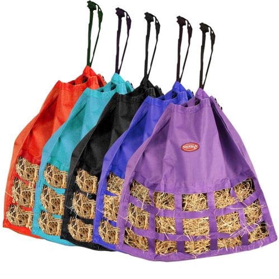 Showman Nylon Scratchless Slow Feed Hay Bag  (Black)