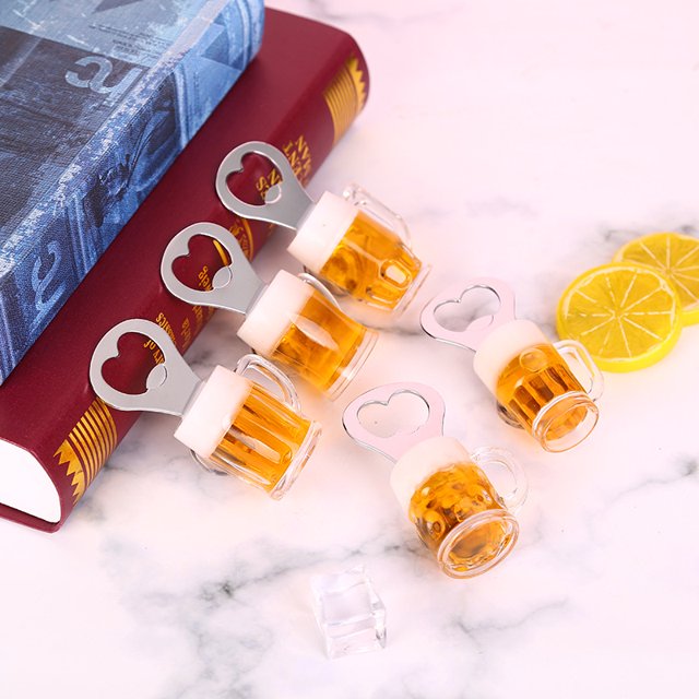 Abridor de botellas de cerveza de vidrio, abridor de botellas de vino blanco retro con forma de vino, simulación de botella de cerveza para refrigerador