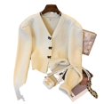 thumbnail image 5 of Suéter elegante con temperamento y botones de lazo dulce de estilo nuevo retro coreano para primavera y otoño, abrigo superior para mujer, 5 of 5