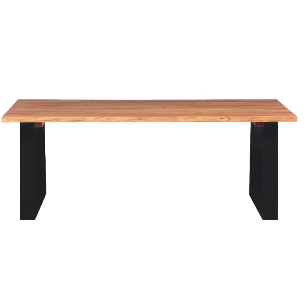 Lowestbest Outdoor Wood Dining Table, Rectangular Kitchen Table, Modern Outdoor Dining Furniture, Teak Color Lowestbest Outdoor Wood Dining Table, Rectangular Kitchen Table, Modern Outdoor Dining Furniture, Teak Color