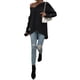 thumbnail image 4 of Sunloudy Suéter de otoño para mujer, suéter de punto de manga larga con cuello en V de color sólido con dobladillo irregular para damas, S / M / L / XL Sunloudy  moda, 4 of 8