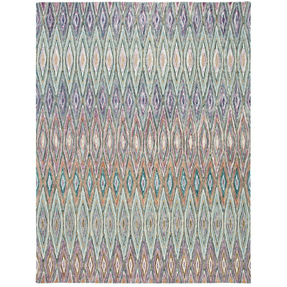 SAFAVIEH Aspen Catriona Geometric Wool Area Rug, Blue/Pink, 8' x 10'