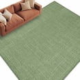 thumbnail image 2 of Area Rug for Living Room, Vintage Forest Green Non-Slip Indoor Large Carpet for Bedroom/Dining Room, Farmhouse Retro Solid Color Linen Texture Washable Low-Profile Floor Runner Rugs - 5 x 7 Ft, 2 of 7