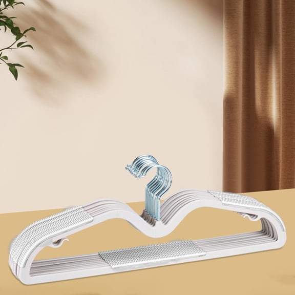Short Neck Hanger | Non-Slip Thickened Plastic Clothes Hanger with Steel Core | Heavy Duty for Wet & Dry Garments | Space Saving Wardrobe Organizer