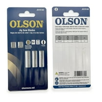 OLSON Jigsaw Blades, 5-Piece, 3 inch 18TPI, T-Shank, V-Tooth, Clean Curved Cuts for Detailed Woodwork (JG101AO)