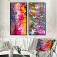 thumbnail image 1 of Designart "Expressionnisme Abstrait Rétro d'Été" Peinture Abstraite Encadrée Ensemble d'Art Mural de 2 - Ensemble d'Art Mural Encadré Moderne Rose de 2, 1 of 6