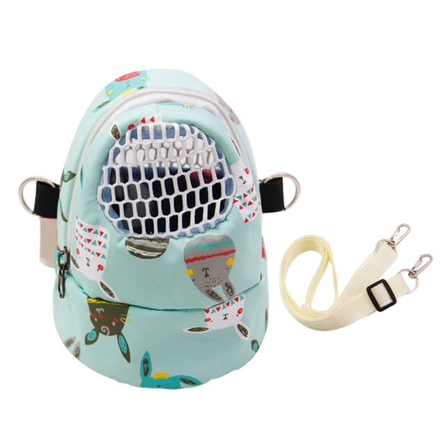 Pet Bag Side Zipper Shoulder Belt Vent Hole Window Small Pet Rabbit Cage Hamster Carrier for Outdoor