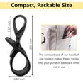 thumbnail image 4 of 2 Pack Hat Clip for Travel, Hands-Free Bag, Backpack, Purse, and Hiking Gear Clip-on Holder Strap for Baseball, Snapback, and Ponytail Caps - Black, 4 of 8