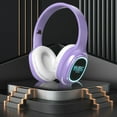 thumbnail image 4 of CXALSSY X3 Active Noise Cancelling Headphones, Over-Ear Headphones with Mic for Kids/Adults/Teen/School/TV, Purple, 4 of 7