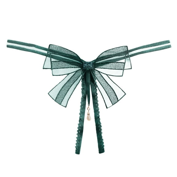 kamemir Ladies Underwear Panties Women Lacy Thongs No Show Panties Sexy Underwear Assorted Lace(Green,One Size)