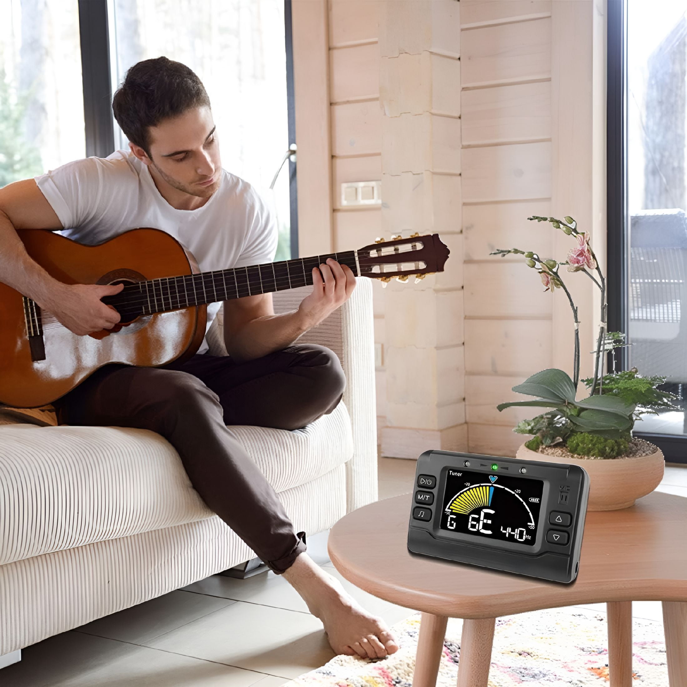 SEPTRIO Metronome Tuner Rechargeable In Digital Tone Generator for Guitar Bass Ukulele