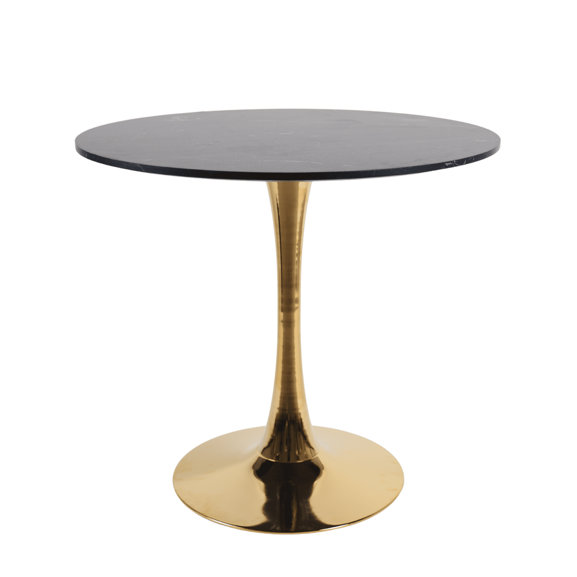 Euroco 31.5" Round Dinning Table for 4,Modern Kitchen Table with Metal Pedestal Base & Tulip Design for Dining, Tea & Lounge,Sturdy Base,Black