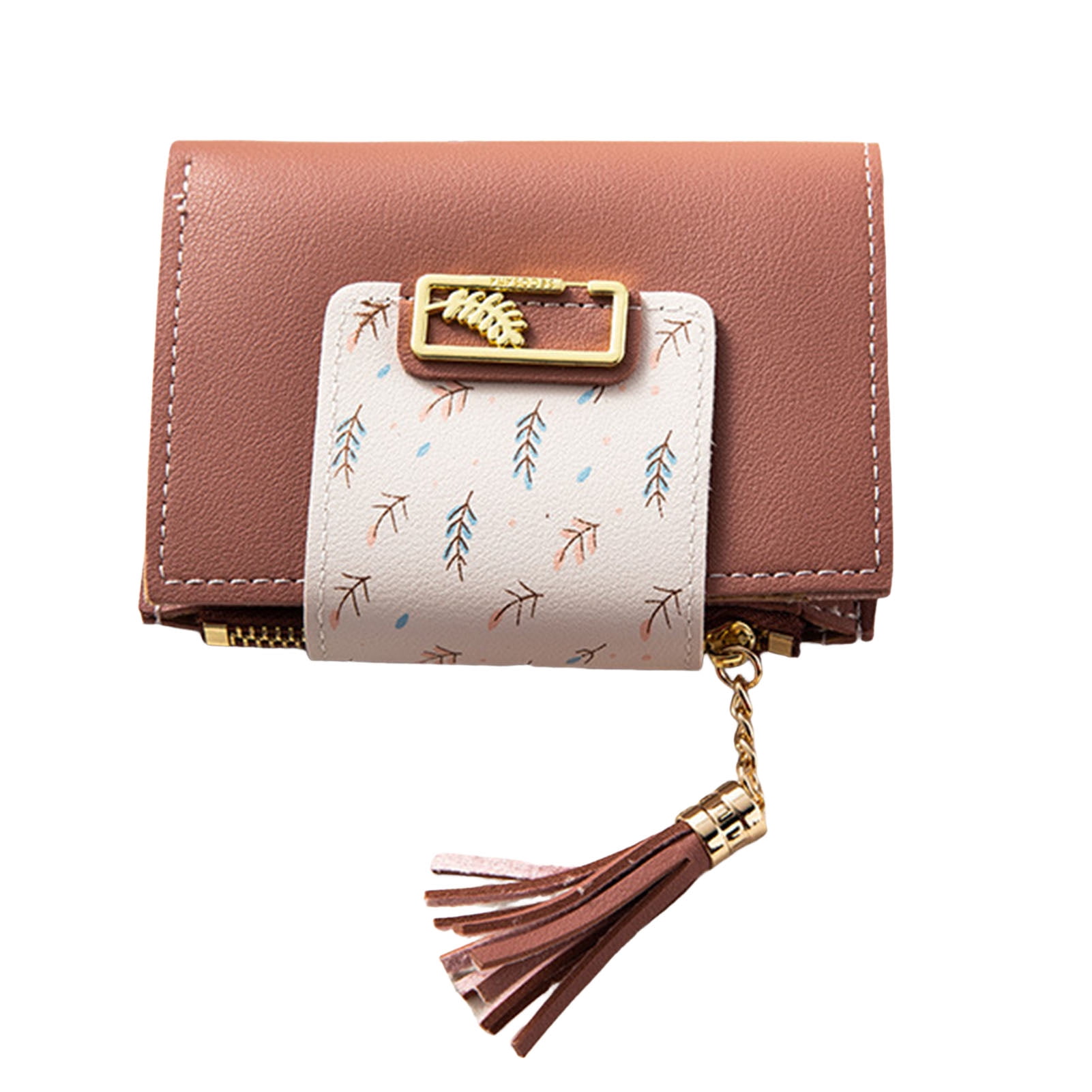 Mightlink Women Wallet Fashion Print Tassel Multi Card Slot Faux Leather  Japan Style Card Holder Coin Purse for Outdoor 
