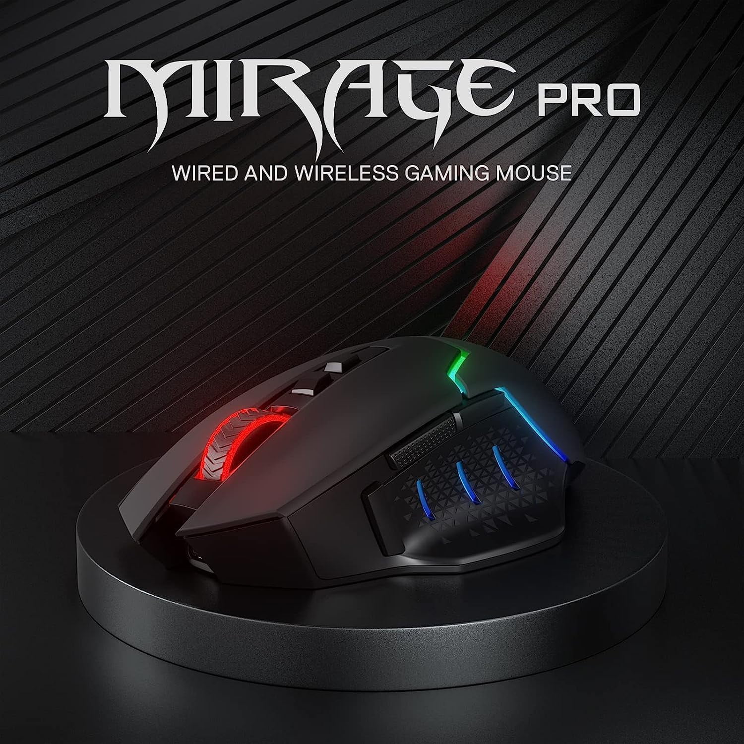 Ergonomic Wireless Rechargeable Mouse, Bluetooth+USB A+Type C(3 in 1) Connection, 5 Levels Up to 4800 DPI, 6 Silent Buttons, 2.4GHz Carpal Tunnel Vertical Mice, for Laptop, Desktop,MacBook-black