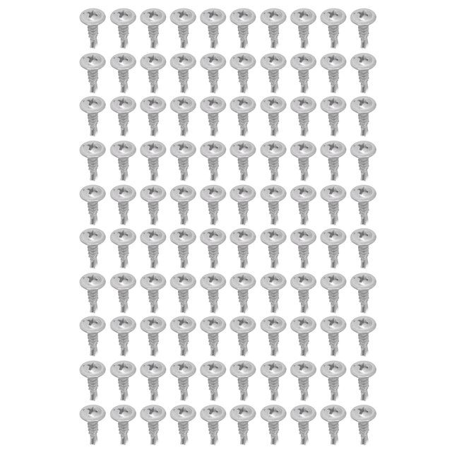 100 piezas de tornillo autorroscante - Juego de accesorios de cierre de cabeza de arandela redonda cruzada de acero inoxidable, para componentes de fábrica, comercio de maquinaria y tienda(4.2*16mm)